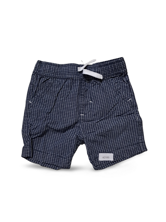Dunkelblaue karierte Kindershorts - Gr. 74