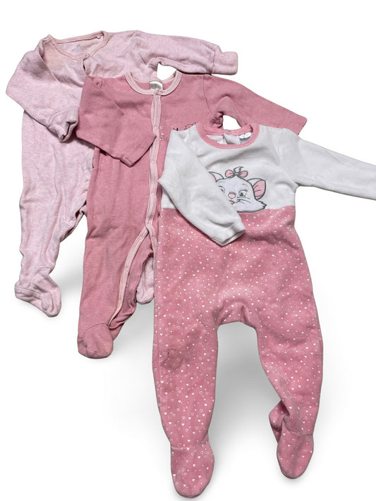 3er Bundle - Strampler Katze & Hase - Gr. 74