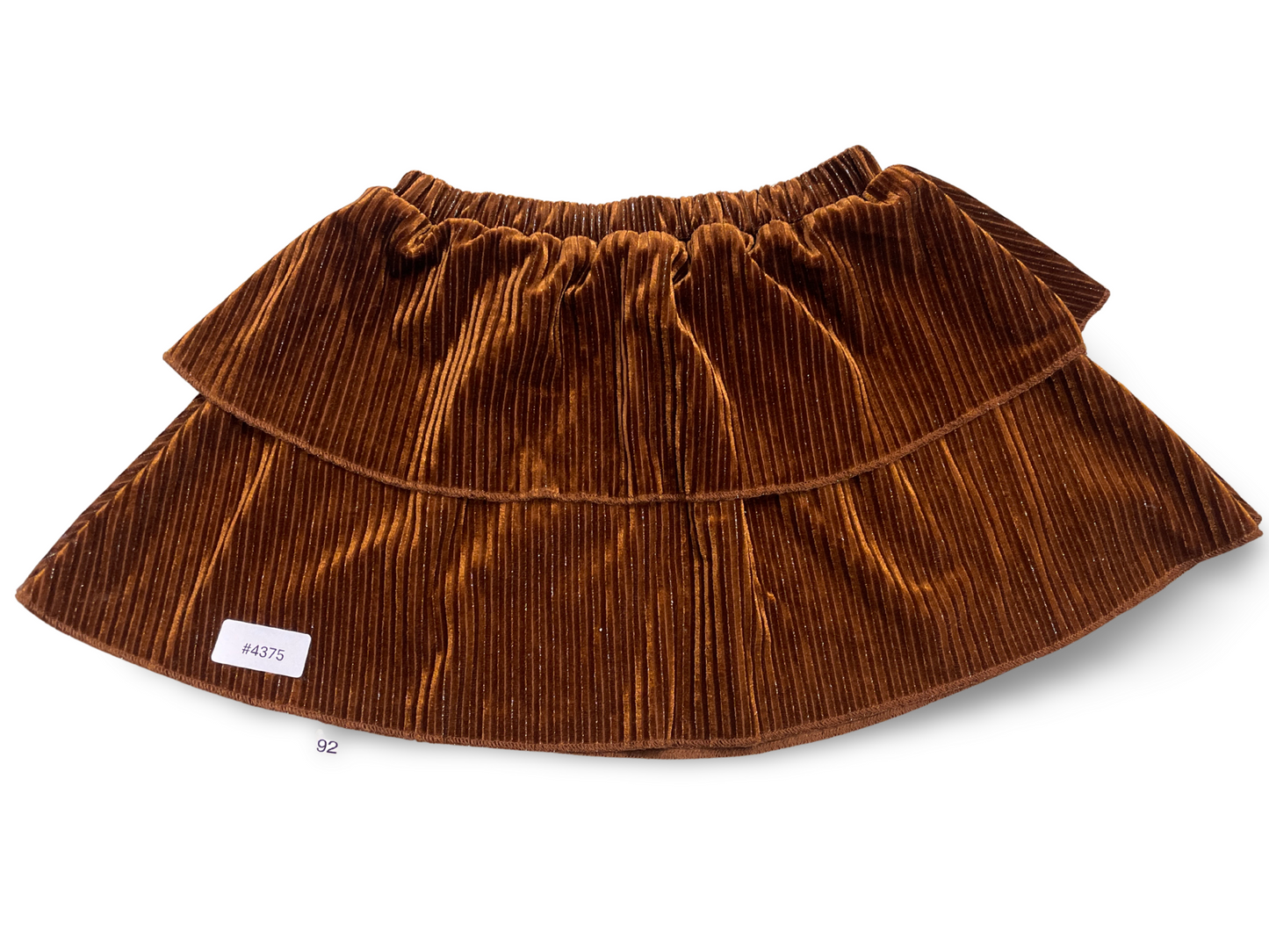 Brauner Cord-Stufenrock - Gr. 92