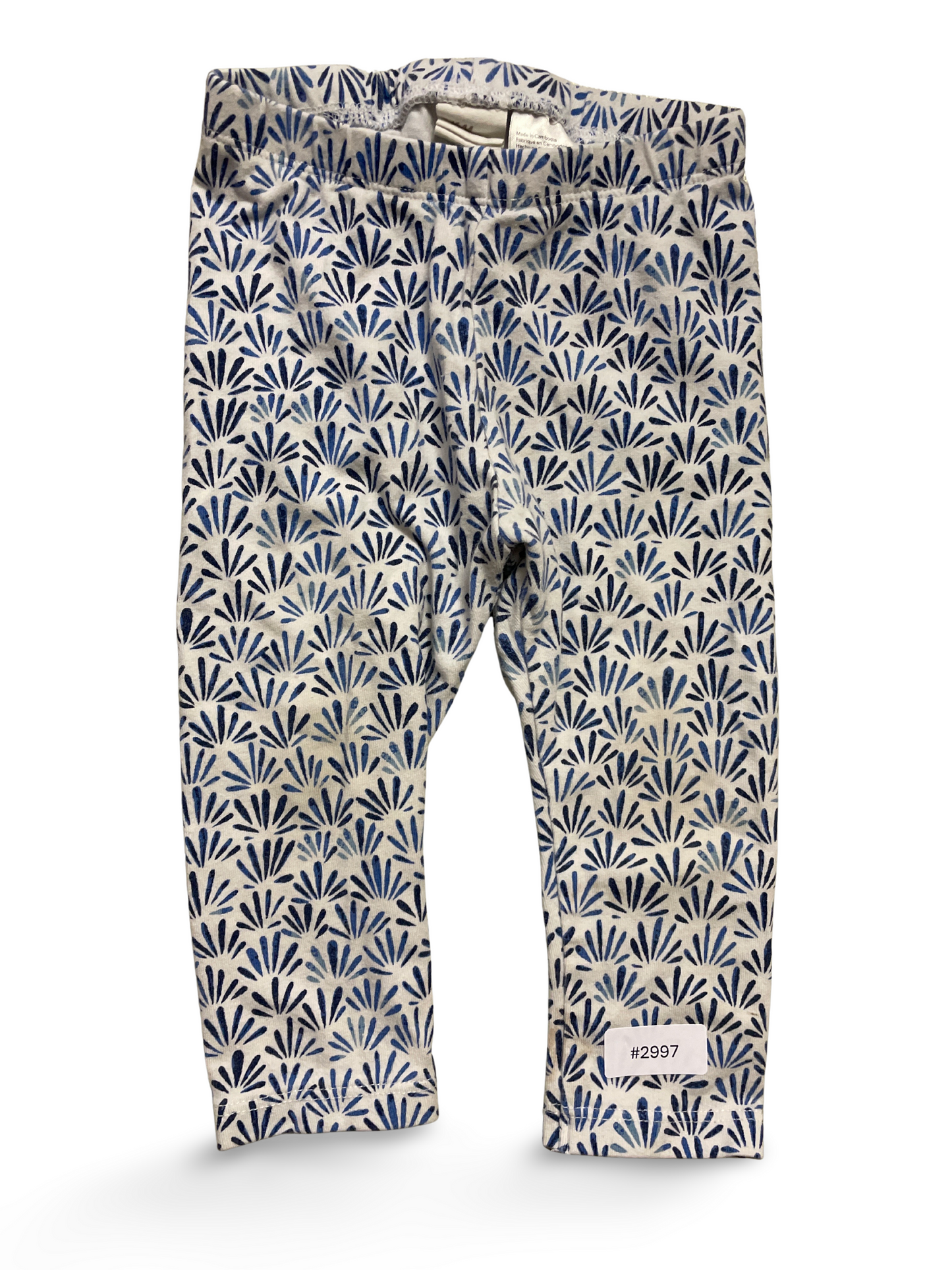 Leggings weiss-blau gemustert - Gr. 74