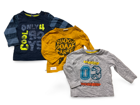 3er Bundle Langarmshirt - Gr. 74