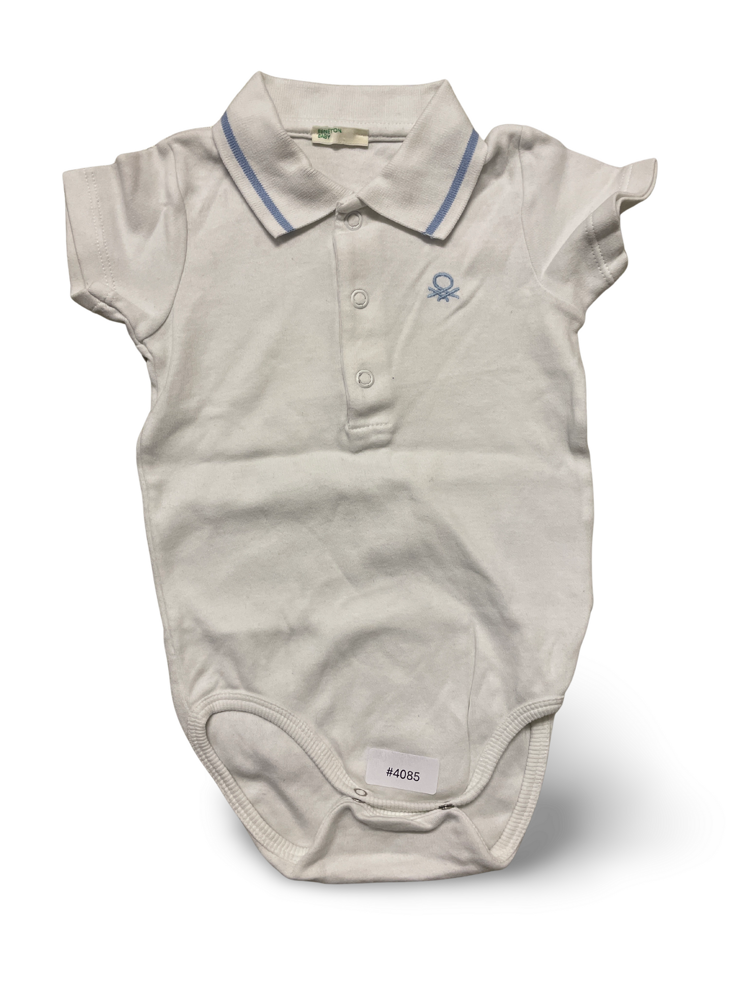 Weisser Polo-Body kurzarm - Gr. 74