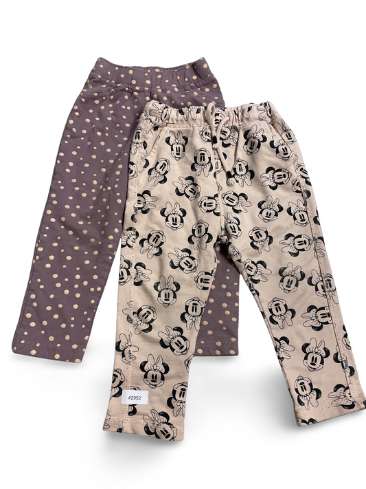 2er Bundle Leggings mit Minnie-Maus und Punkten - Gr. 92