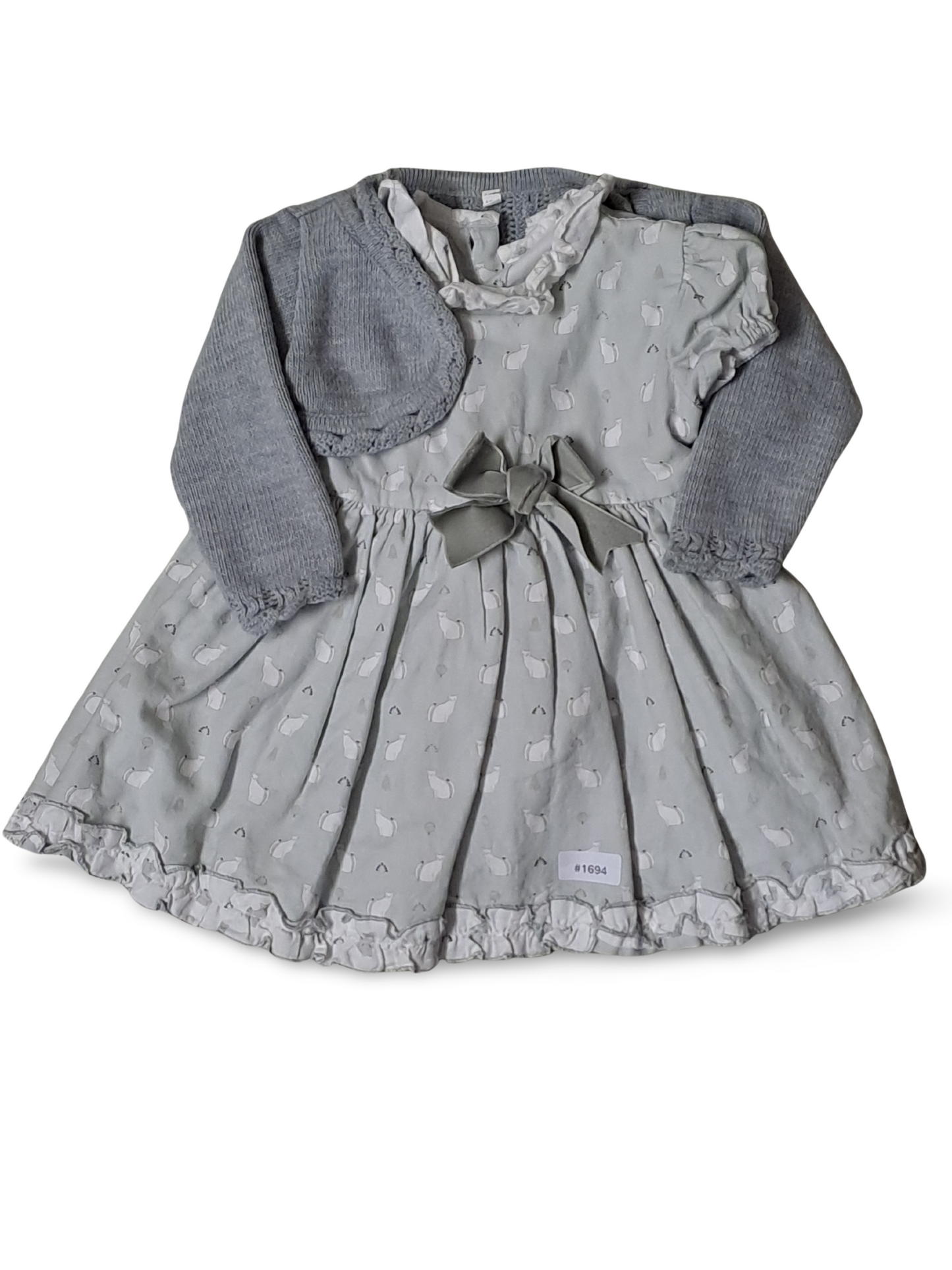 Kleid mit Strickbolero und Schleife - Gr. 86