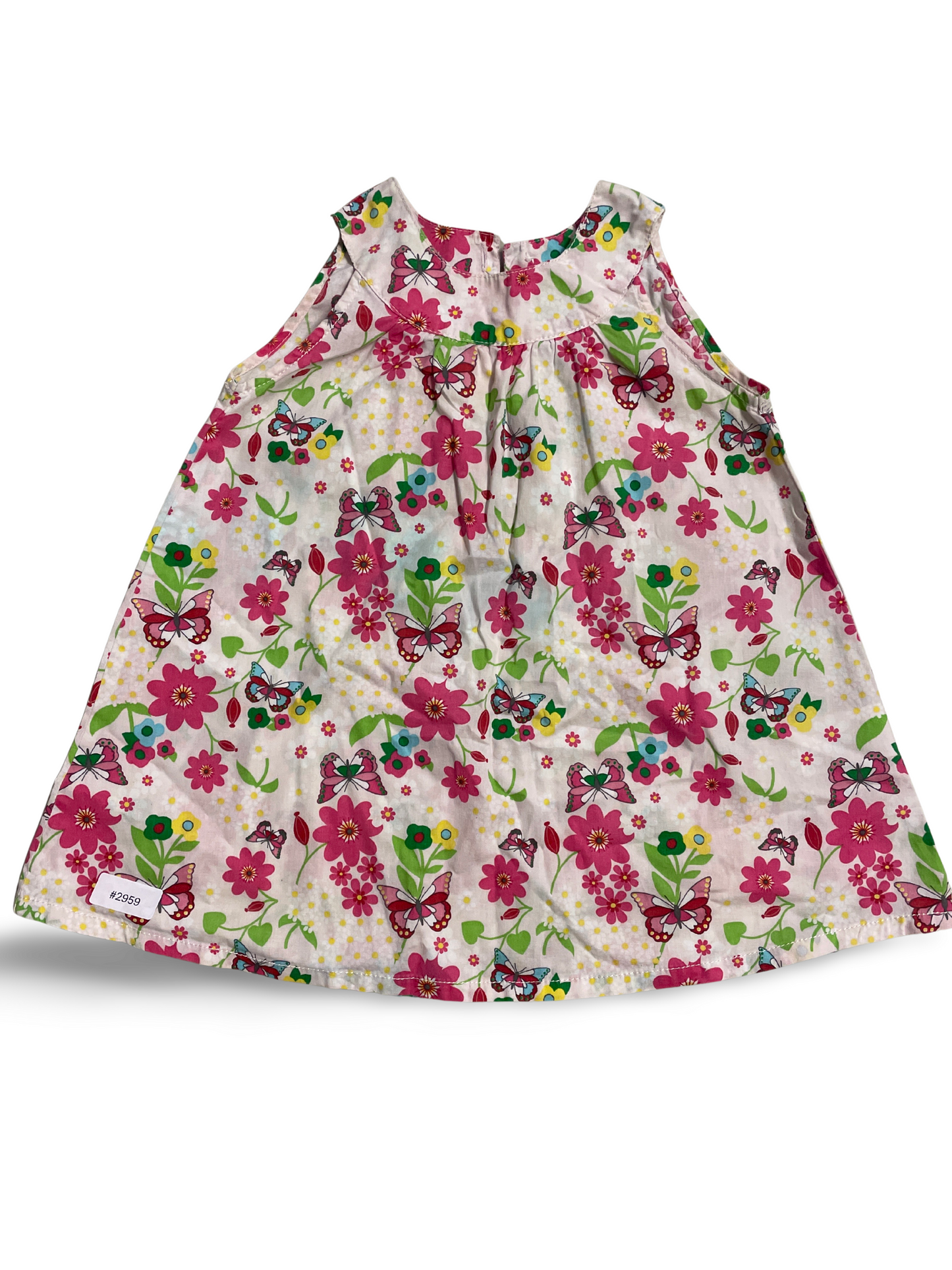 Ärmelloses Sommerkleid mit Blumen- und Schmetterlingsprint - Gr. 92