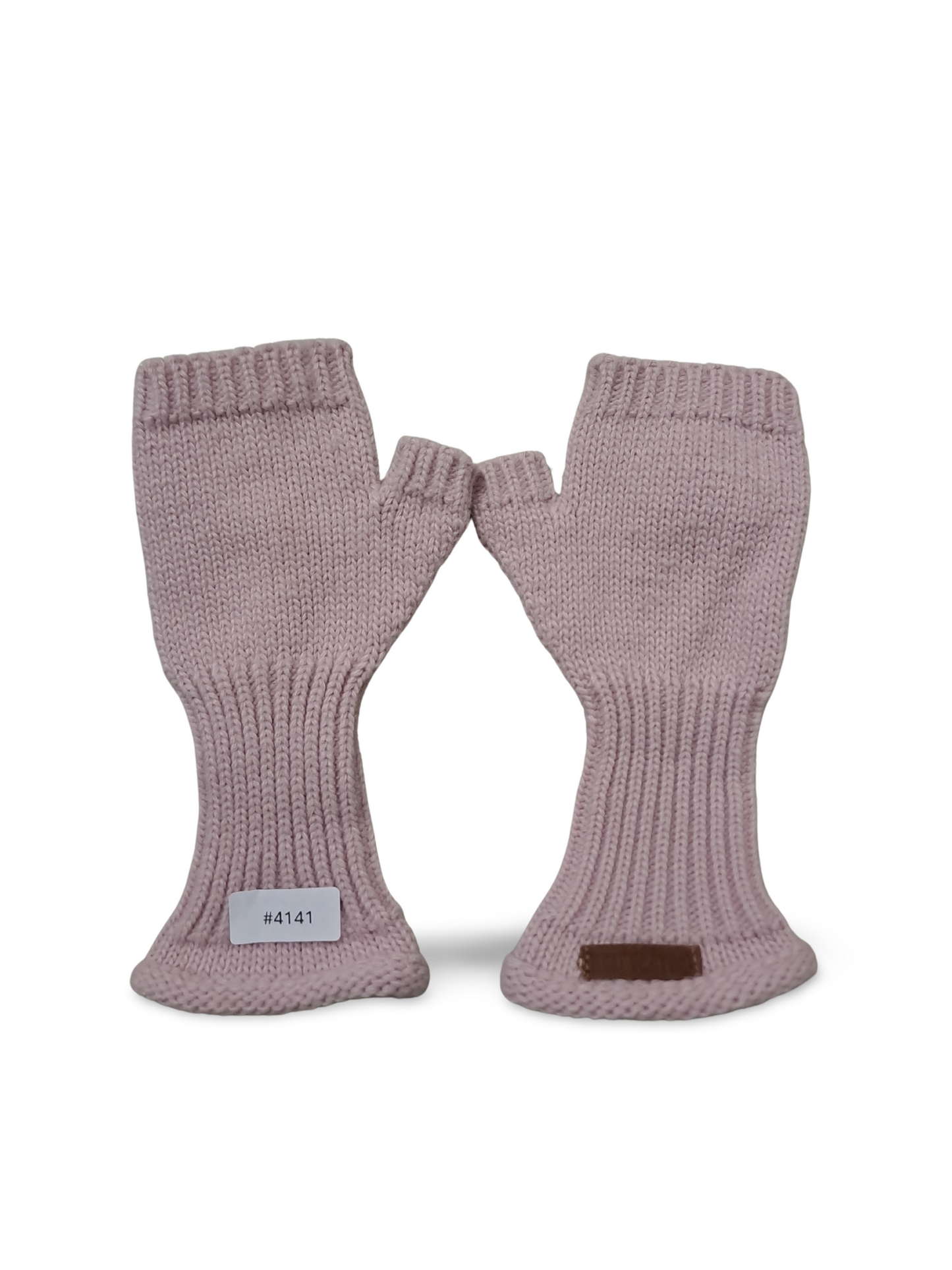 Gestrickte Handstulpen mit Daumen rosa - Gr. 104