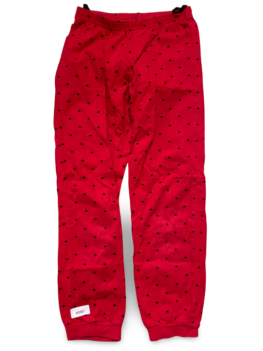 Red jogging pants with hearts - size 122