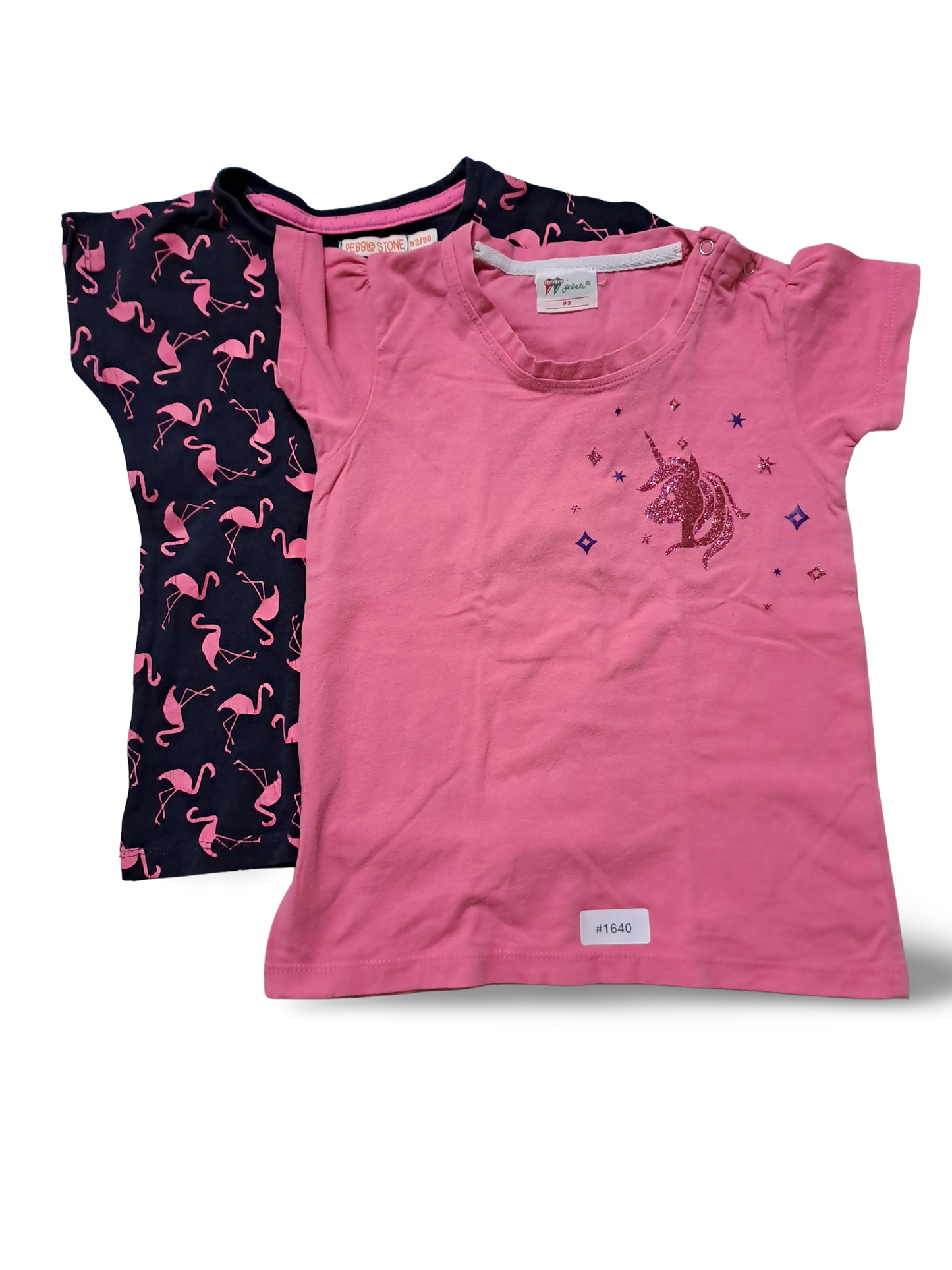 2er Bundle T-Shirts Einhorn und Flamingos - Gr. 92