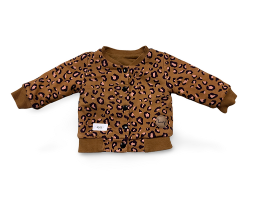 Sweatjacke mit Leopardenmuster - Gr. 62