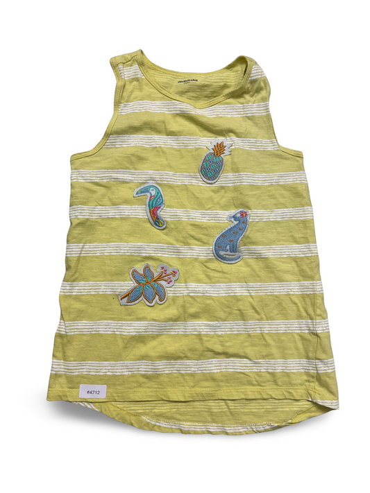 Gelbes gestreiftes Top mit Applikationen - Gr. 140