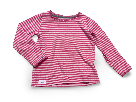 Gestreiftes Langarmshirt Rosa-Weiss - Gr. 122
