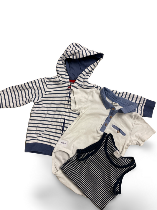 2er Bundle Bodys mit Kapuzenjacke - Gr. 74