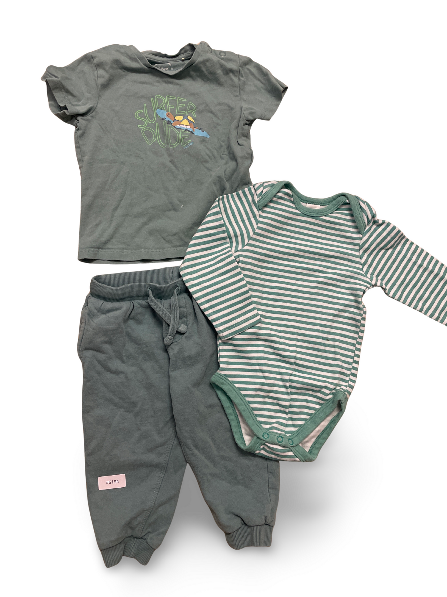 Dreiteiliges Set T-Shirt, Body und Jogginghose - Gr. 86