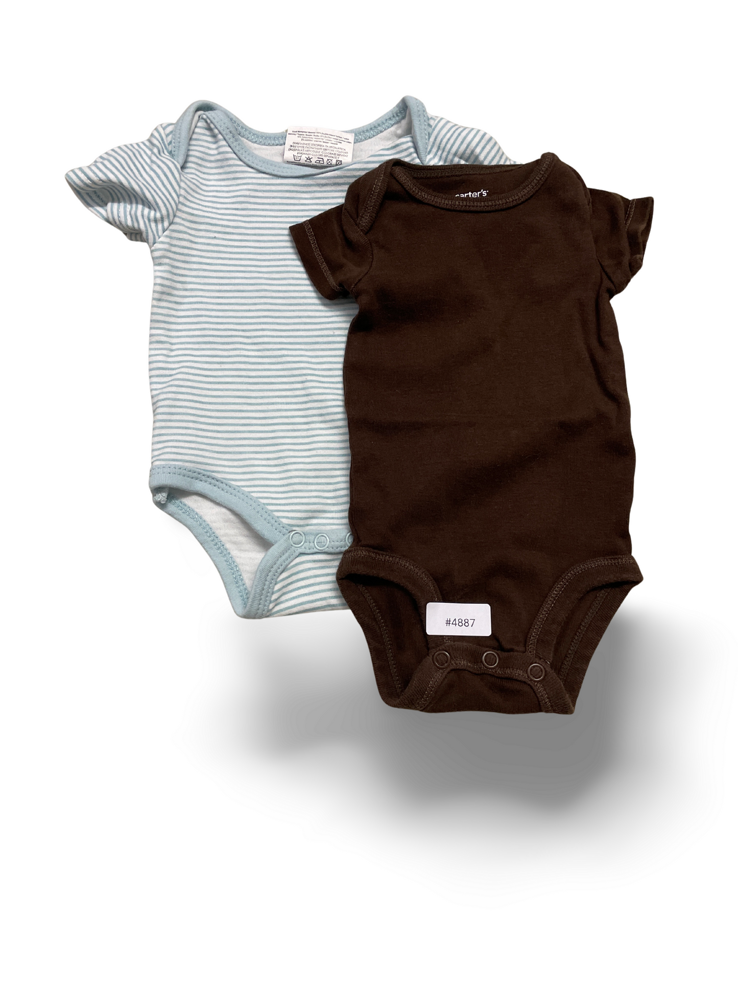 2er Bundle Kurzarmbodys gestreift und uni - Gr. 56