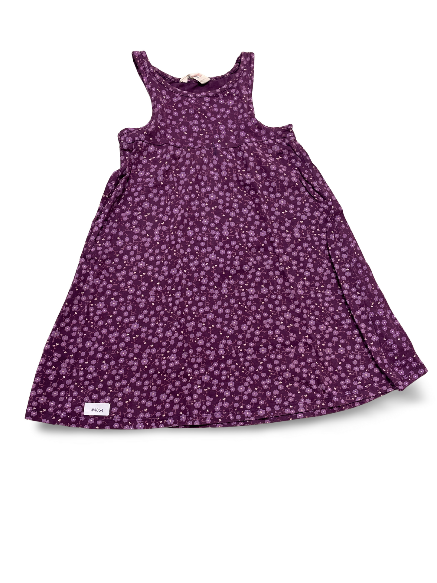 Lila Trägerkleid mit Blumenmuster - Gr. 110