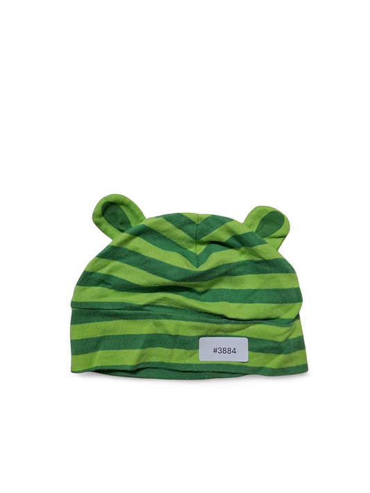 Grün gestreifte Babymütze mit Ohren - Gr. 62
