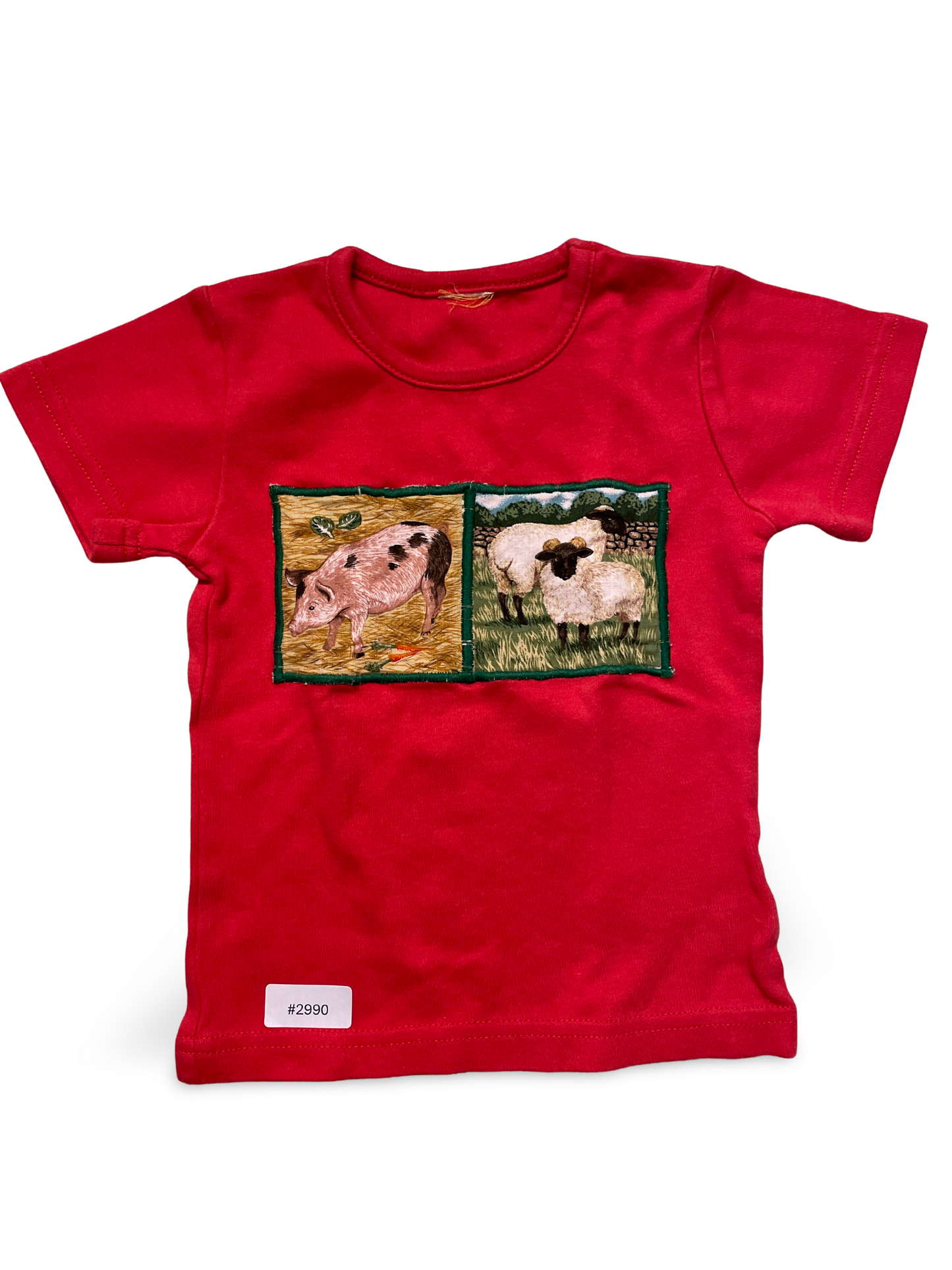 T-Shirt mit Schwein und Schaf - Gr. 80