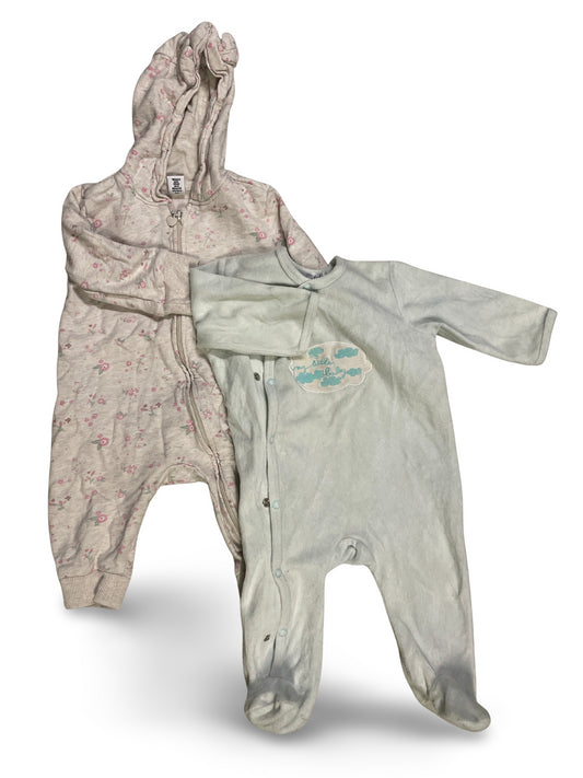 2er Bundle - Strampler lang (Joggingstoff) - Gr. 68