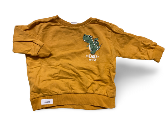 Gelbes Sweatshirt mit Dinosaurierprint - Gr. 74