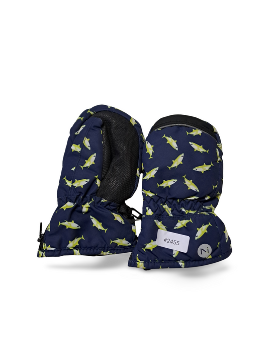 Gefütterte Fäustlinge mit Fischmuster - Gr. 92