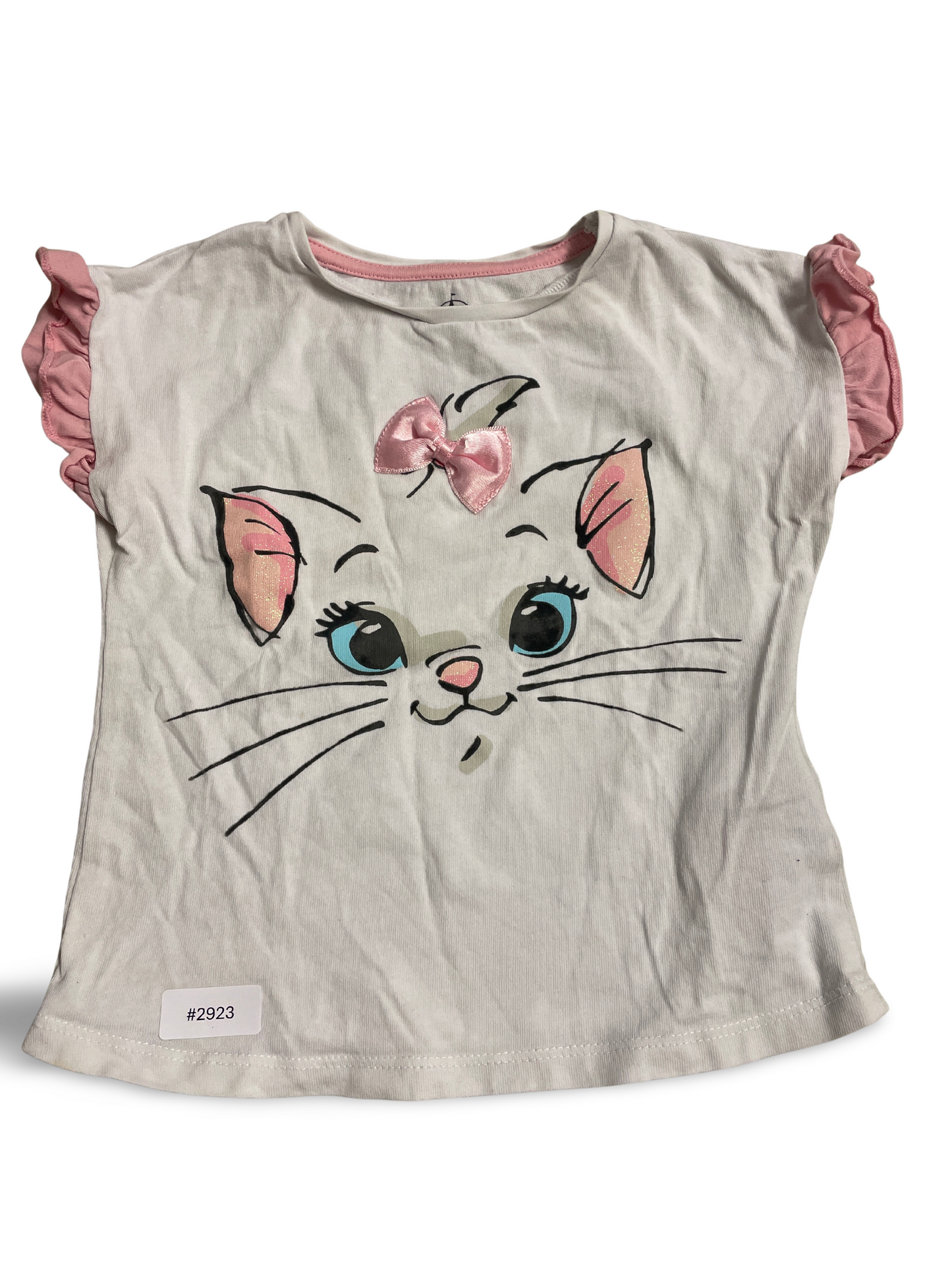 T-Shirt Katze mit Schleife und Rüschenärmeln - Gr. 98