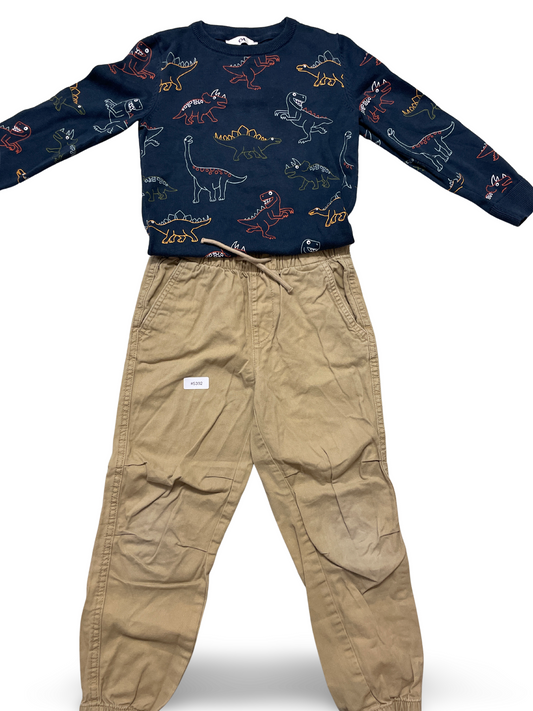Dinosaurier Sweatshirt mit Jogginghose - Gr. 122