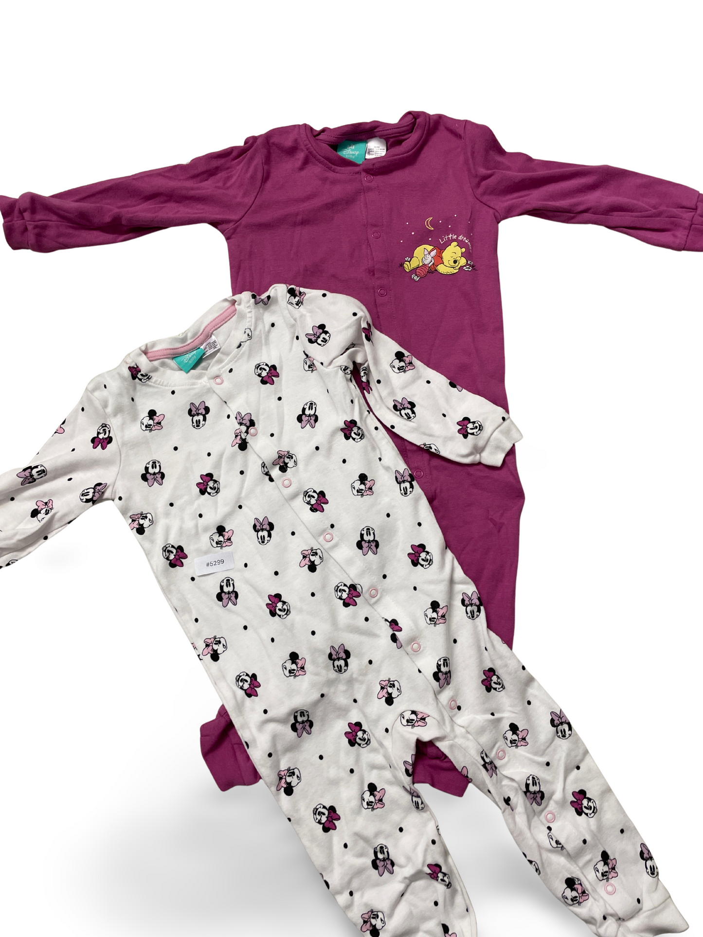 2er Bundle Strampler mit Füssen Minnie und Winnie Motiv - Gr. 86