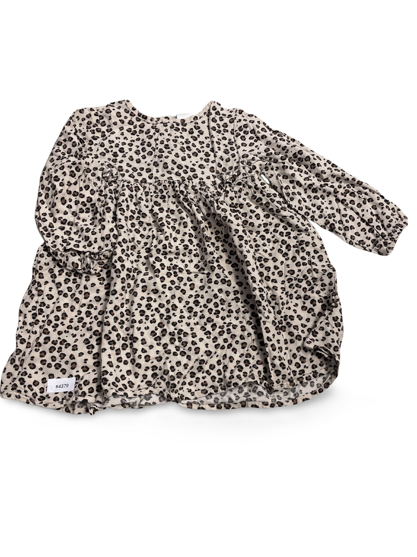 Leoprint Kleid mit langen Ärmeln - Gr. 92