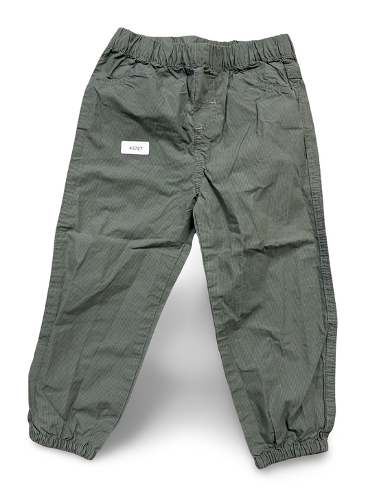 Green striped thin trousers - size 92