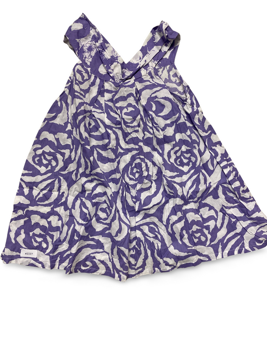 Lilac and white floral summer dress - size 128