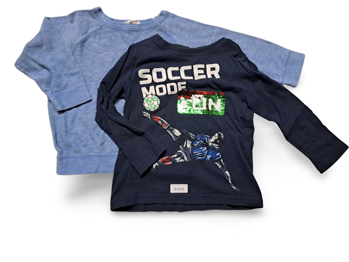 2er Bundle Langarmshirts mit Fussballprint - Gr. 92