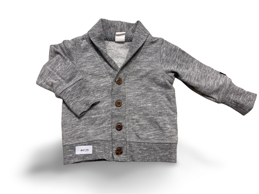 Graue Babystrickjacke mit Knöpfen - Gr. 68