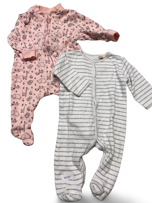 2er Bundle Strampler mit Tiermotiven - Gr. 56