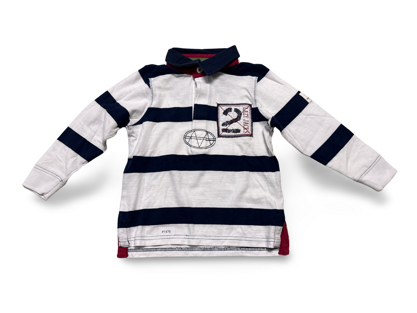 Gestreiftes Langarm-Poloshirt mit Kragen - Gr. 104