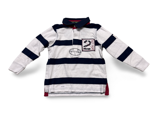 Gestreiftes Langarm-Poloshirt mit Kragen - Gr. 104