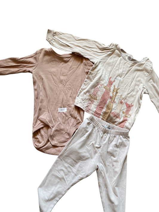 3er Set Langarm-Kinderkleidung - Gr. 92