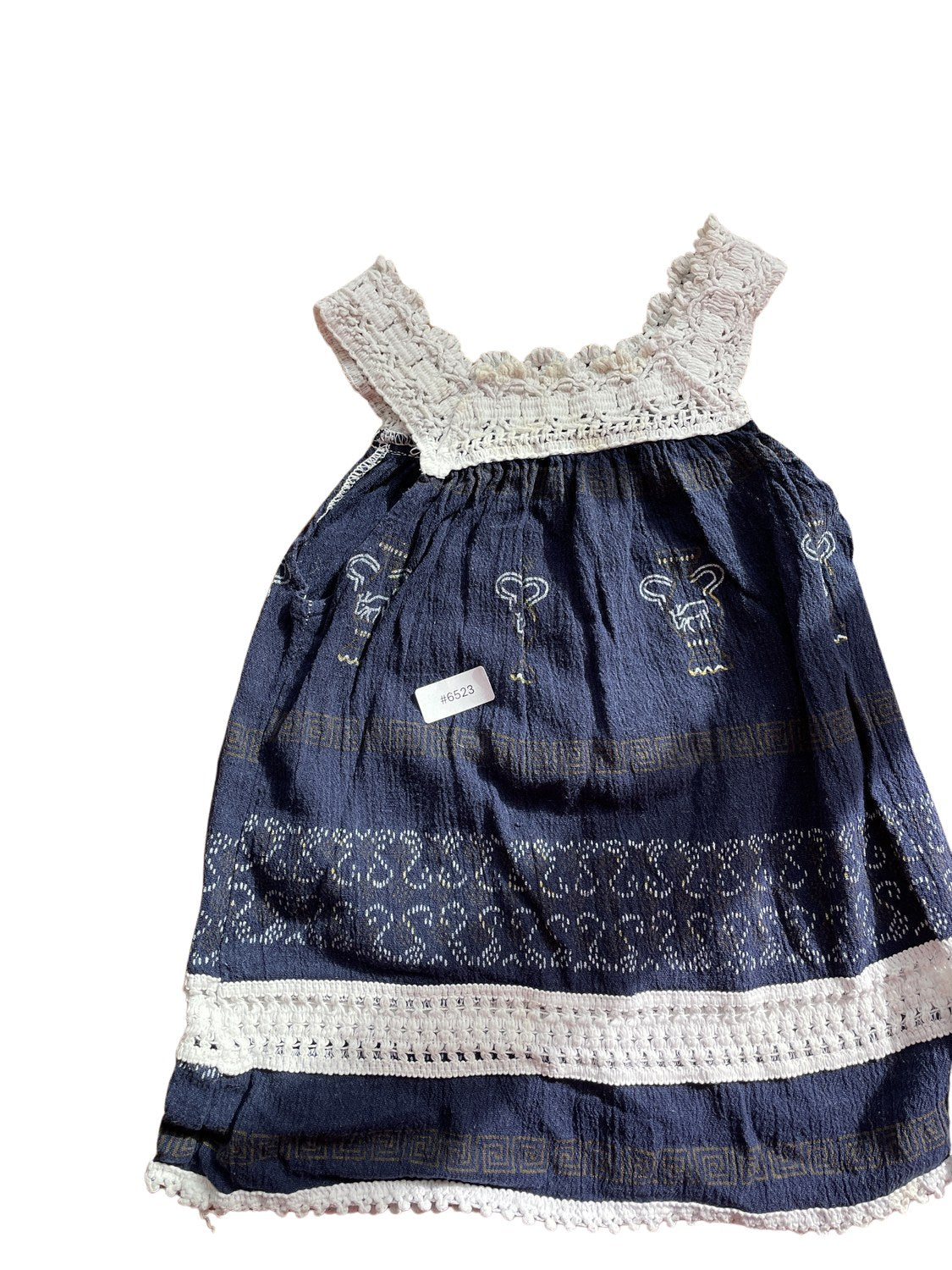 Weisses und blaues Kleid - Gr. 80