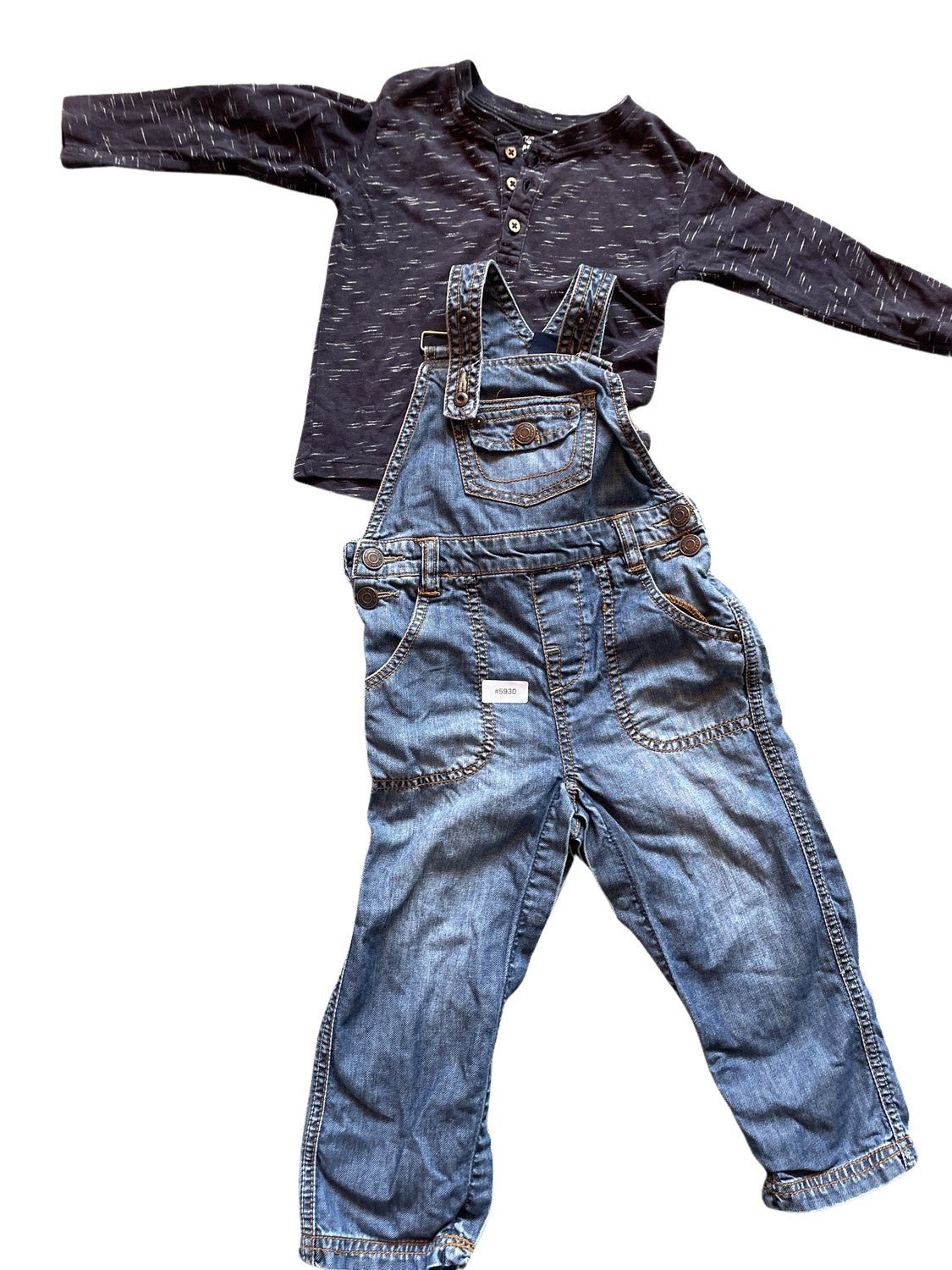 Latzhose mit Langarmshirt - Gr. 86