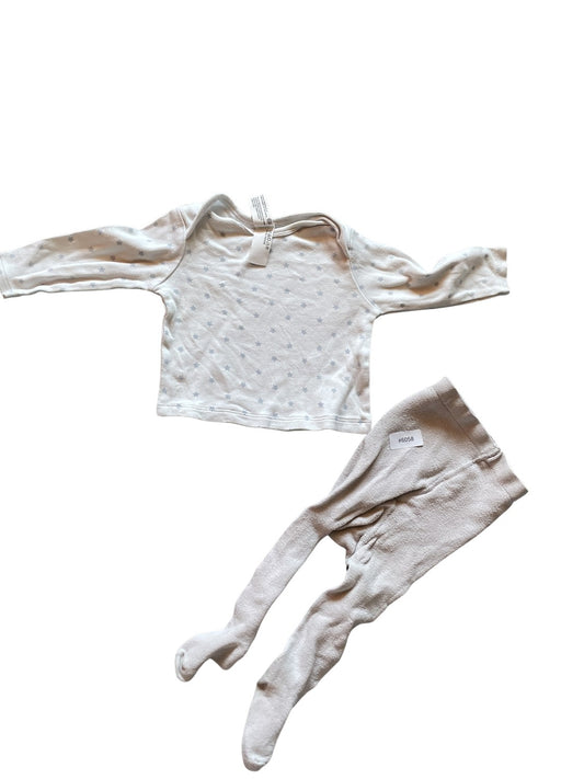 2er Set Langarmshirt und Strumpfhose - Gr. 62