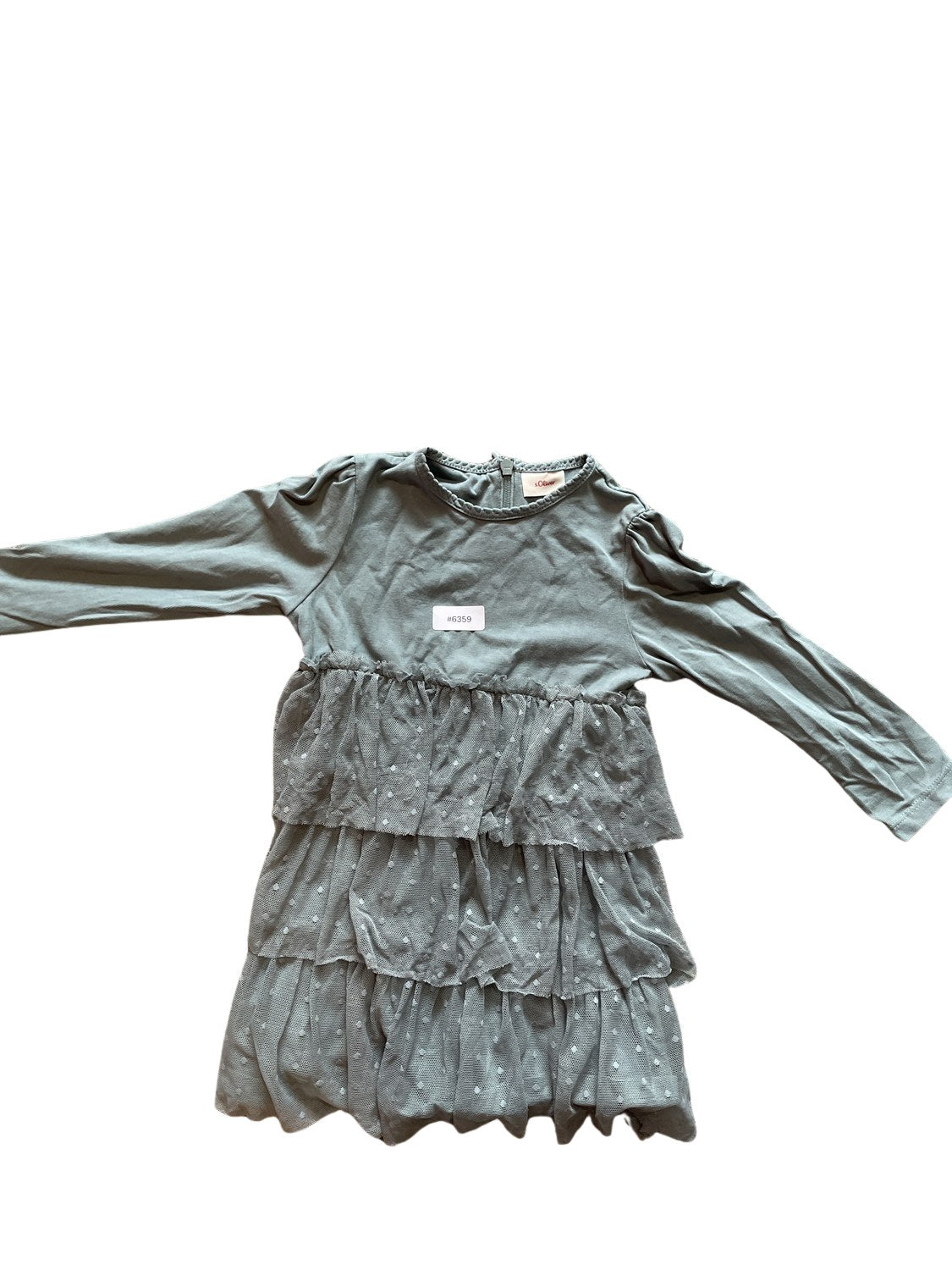 Langärmeliges Kleid mit Rüschen - Gr. 92
