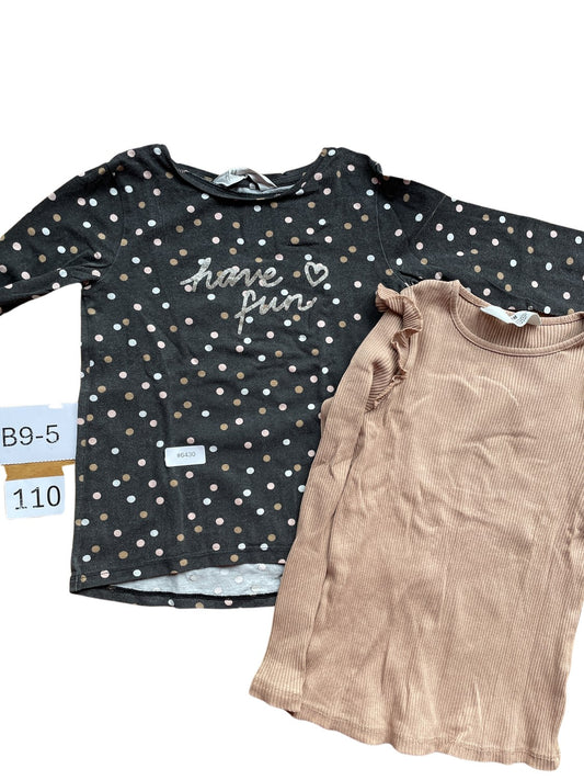 2er Bundle Langarmshirts mit Punkten - Gr. 110
