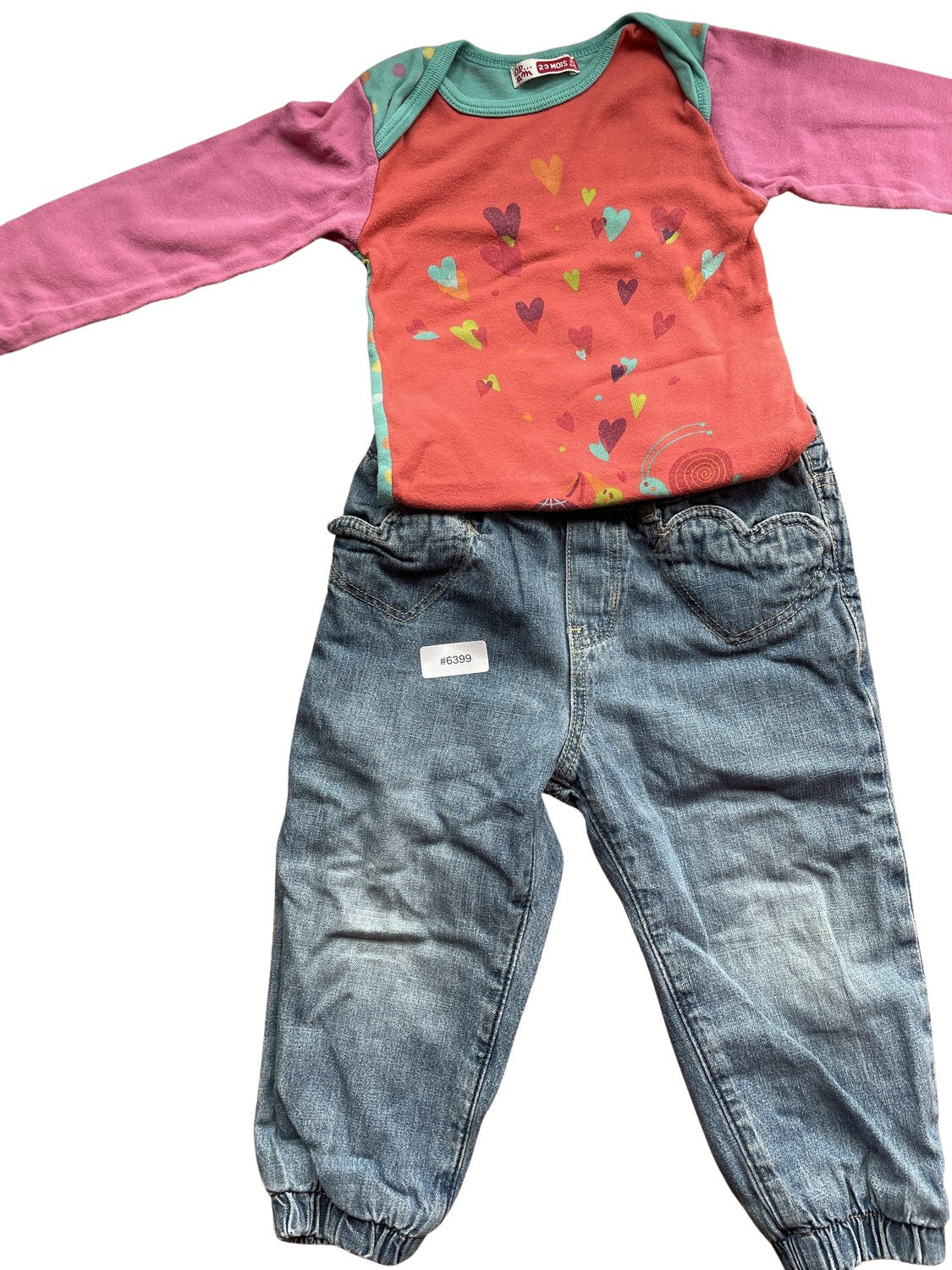Langarmshirt mit Herzen - Gr. 86