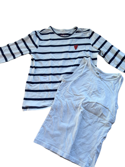 Long-sleeved shirt and undershirt set - Size 122