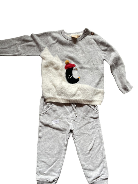 Pullover mit Pinguin-Motiv - Gr. 98