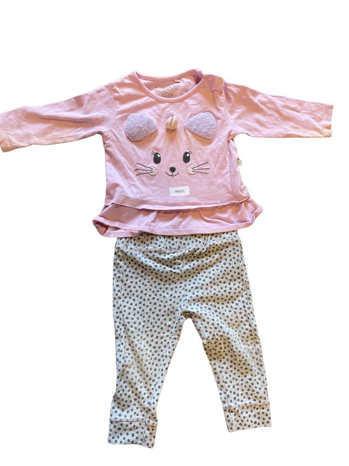 Süsses Langarm-Shirt und Hose - Gr. 74