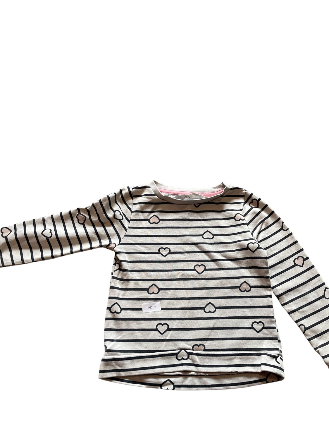 Langarmshirt mit Herzmuster - Gr. 110