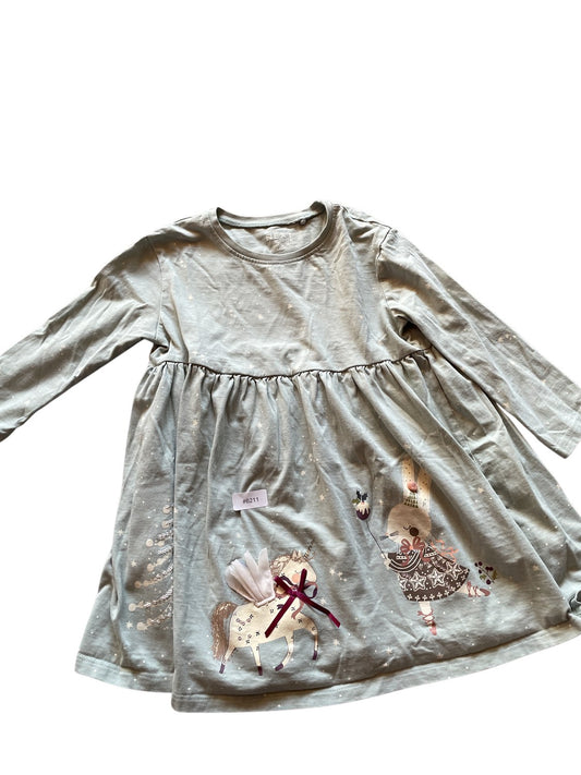 Langarmkleid mit Einhornmotiv - Gr. 104