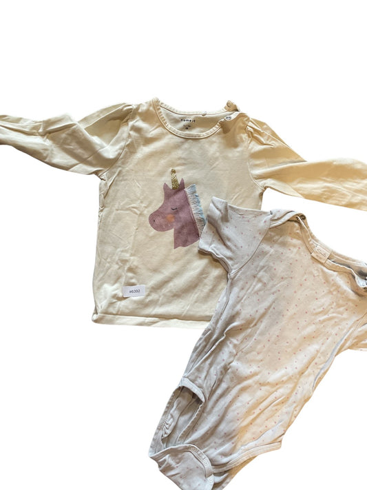 2er Bundle Langarmshirt und Kurzarmbody - Gr. 86