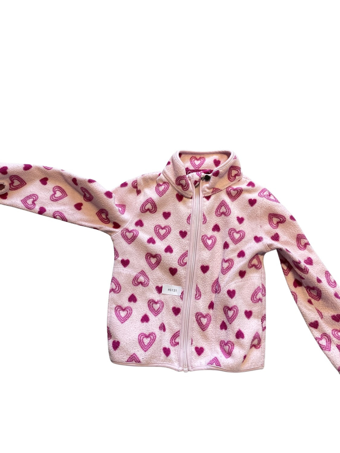 Fleecejacke mit Herzmuster - Gr. 98