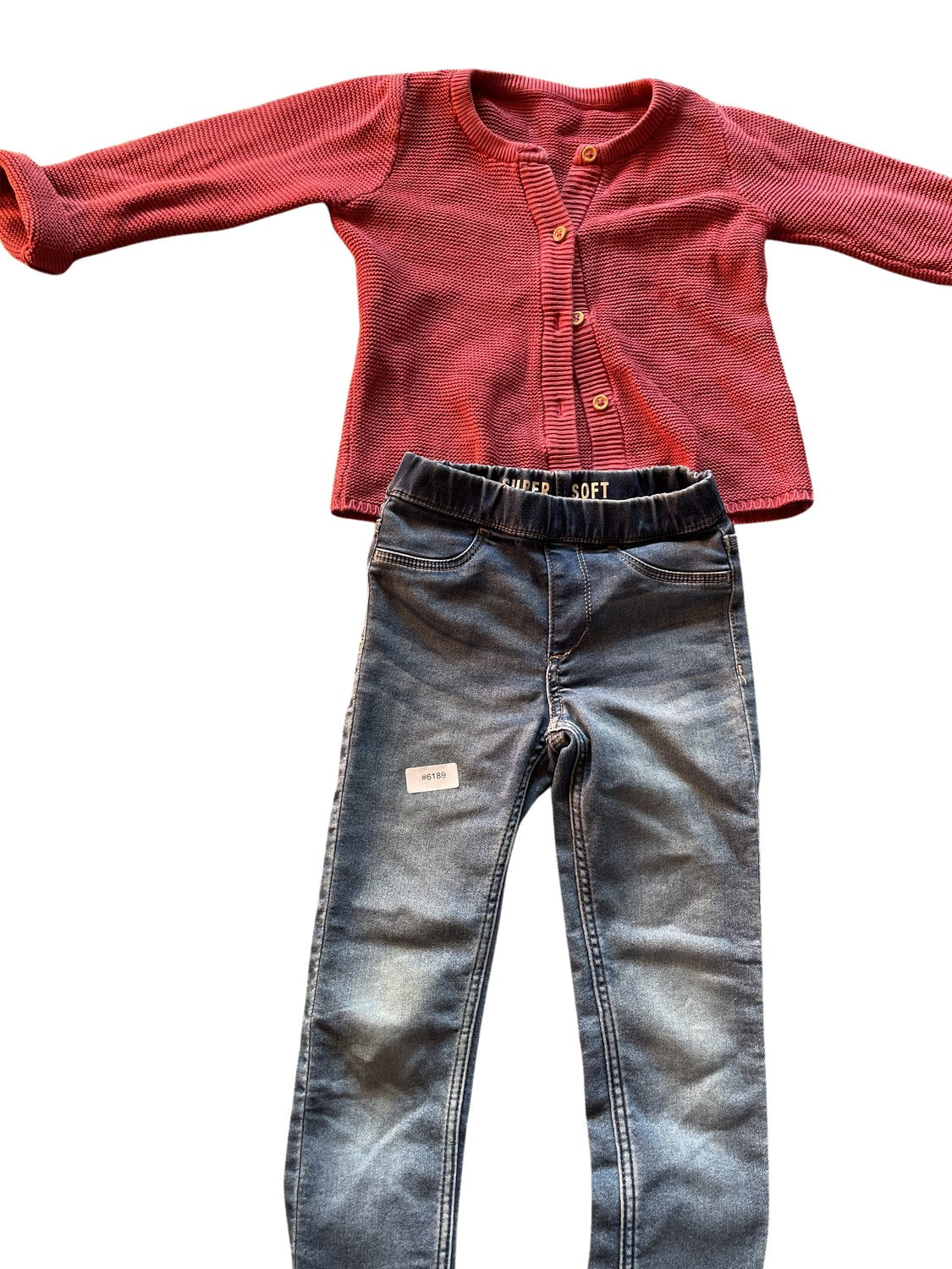 Set Strickjacke und Jeans - Gr. 98